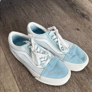 Vans Women's Sneakers in Light Blue and White